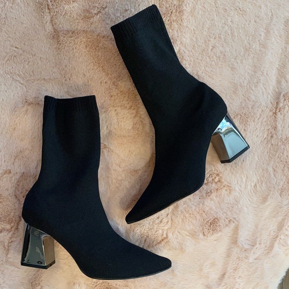 Zara Shoes - Zara Sock Heeled Booties